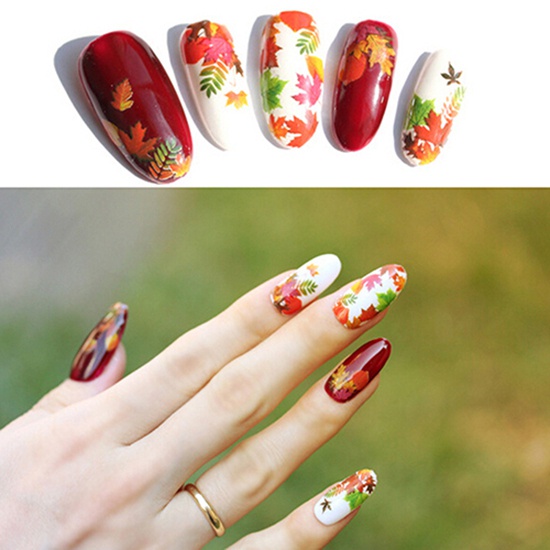 Miếng Dán Trang Trí Móng Tay Hình Lá Phong / Hoa Lá / Bướm Đẹp Mắt