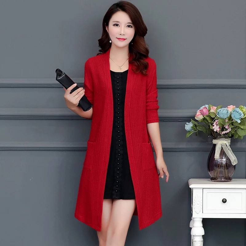 Áo Khoác Len Cardigan Dáng Dài Thời Trang Xuân Thu 2020 Cho Nữ