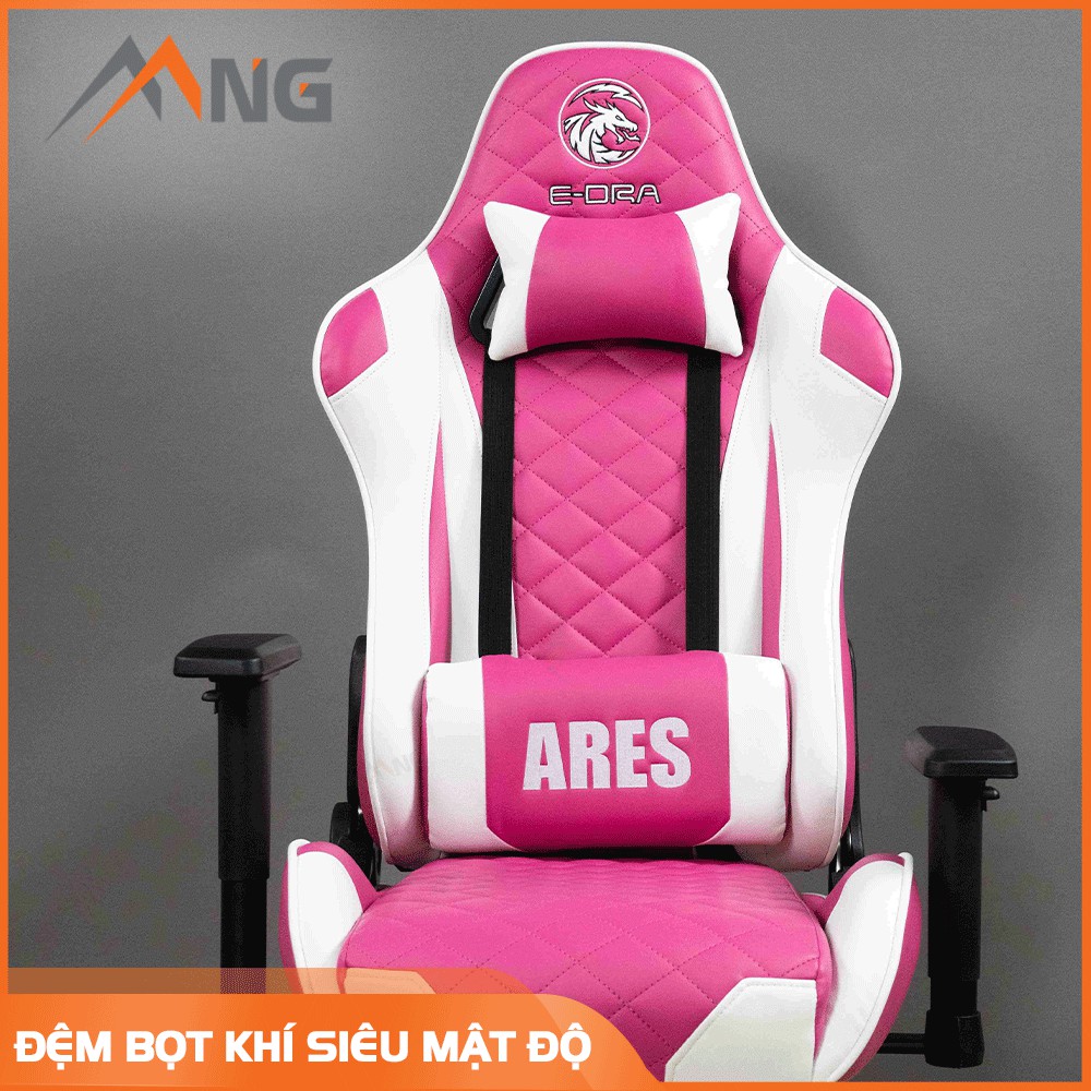 Ghế Chơi Game EDra - Ares EGC207 Màu Hồng, Màu Đen, Màu Trắng, Màu Tím, Màu Đỏ Da PU Ngả 180 độ Chính Hãng Cao Cấp