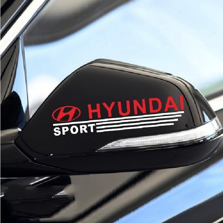 Tem dán gương chiếu hậu ô tô HYUNDAI (Đỏ Đen)