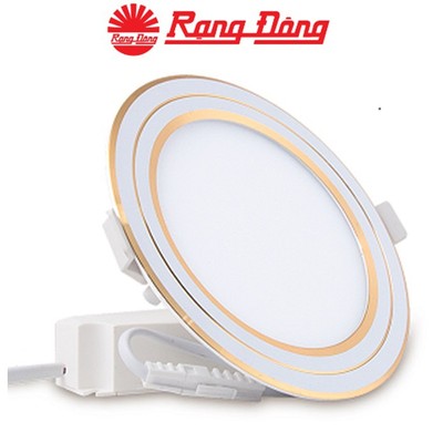 Đèn LED Panel tròn mỏng đổi màu 12W Rạng Đông PT05 ĐM 135/12W, Viền mạ vàng tinh tế