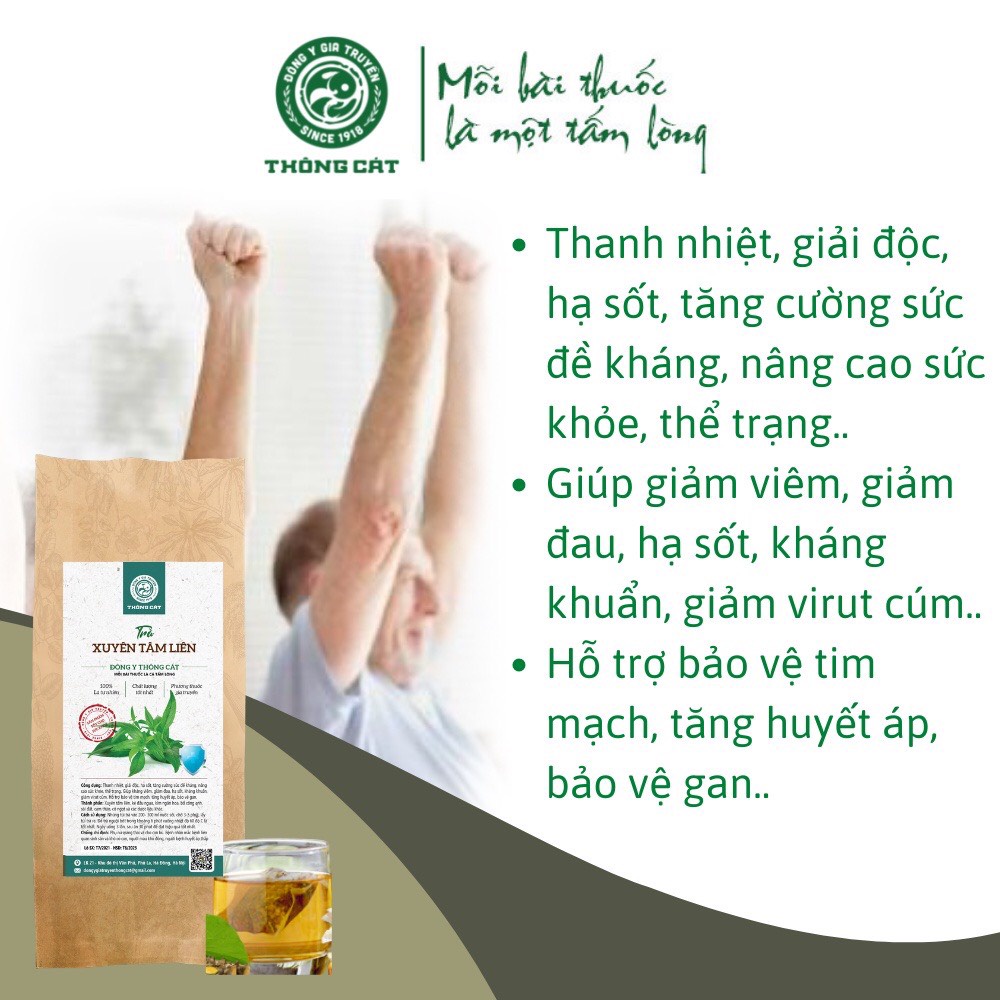 Trà xuyên tâm liên THÔNG CÁT tốt cho đường hô hấp, tăng sức đề kháng, bảo vệ sức khỏe trước vr, vk