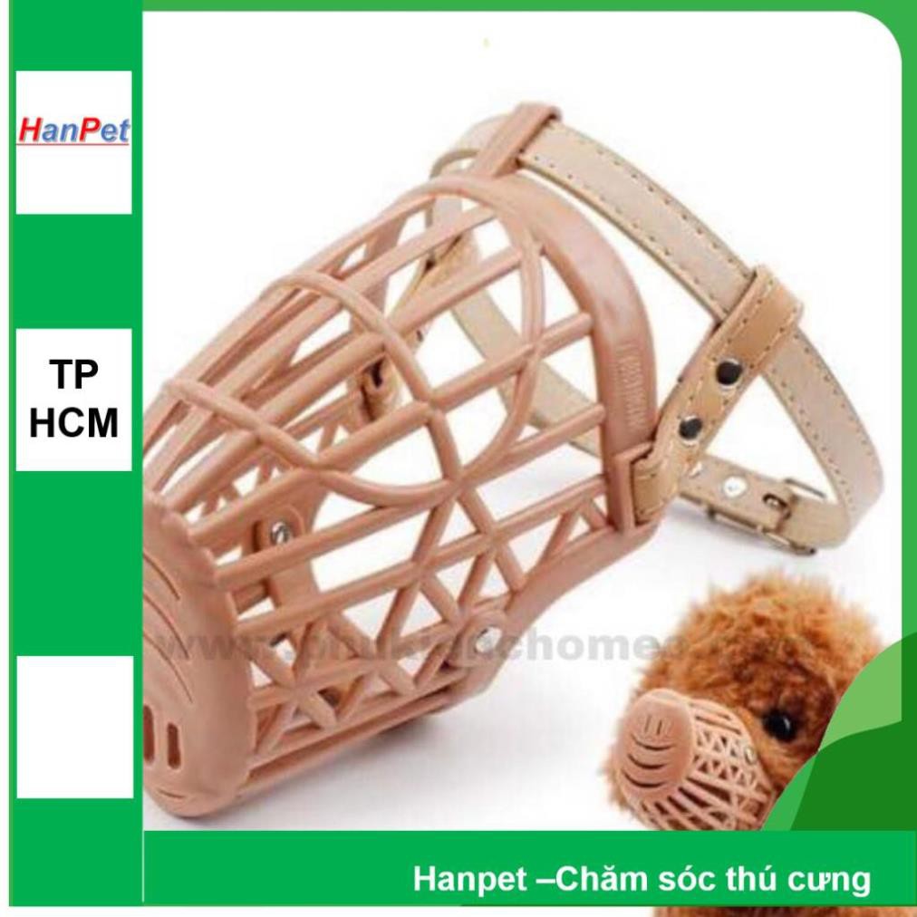 Hanpet.GV Rọ mõm cho chó Rọ mõm nhựa lưới (7 size tùy thuộc chu vi mõm)