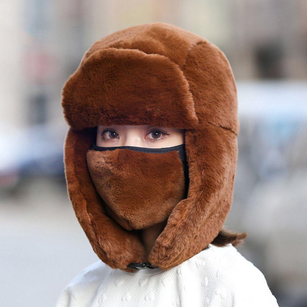 YVE Mũ Lông Giả Che Tai Giữ Ấm Chống Gió Mùa Đông