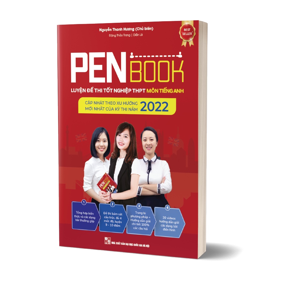 Sách - Combo khối D - PENBOOK Luyện đề thi Tốt nghiệp THPT 2022 - Bộ 3 môn Ngữ văn, Toán, Tiếng Anh