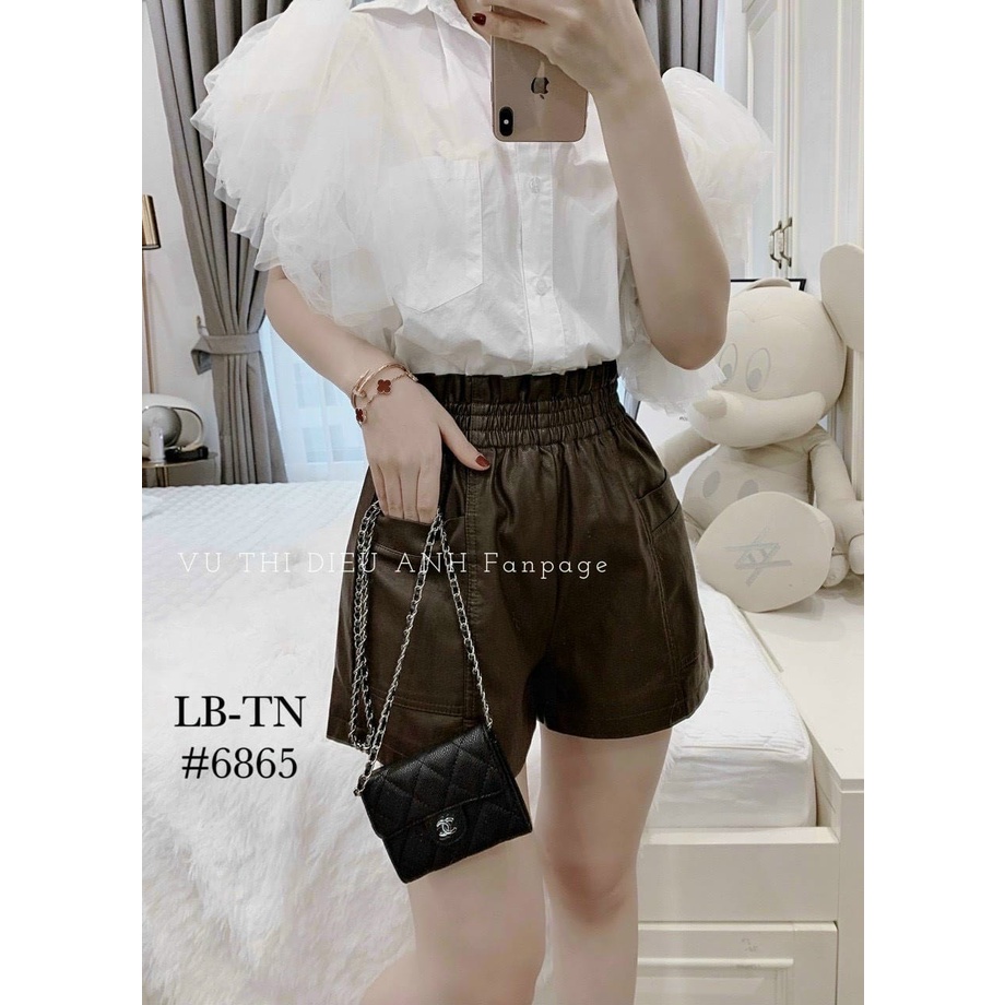 Quần short da lưng chun