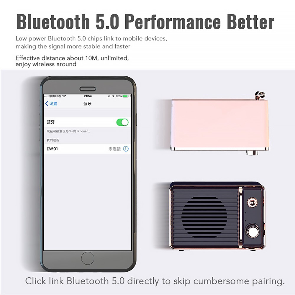 [Mã ELHACE giảm 4% đơn 300K] Loa Bluetooth DW02 + DW01 hình Tivi Retro nhỏ xinh dễ thương