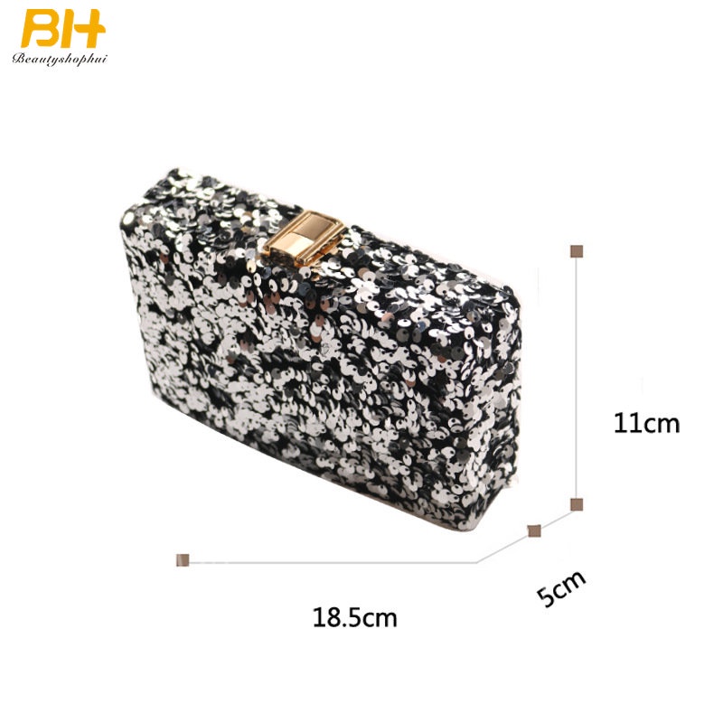 Ví Cầm Tay Dáng Vuông Nhỏ Phong Cách Âu Mỹ Thời Trang Dự Tiệc Sang Trọng Cho Nữ