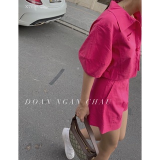 SET ÁO SƠ MI CROPTOP KÈM SHORT