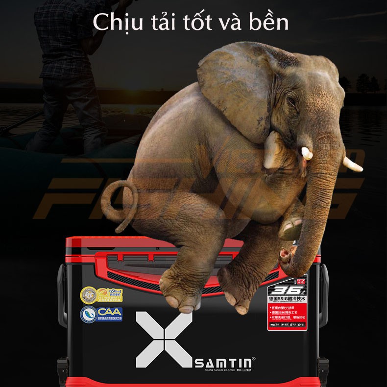 Thùng câu Đài X samtin 3600A có Tựa Lưng - Ngọc Biển Fishing