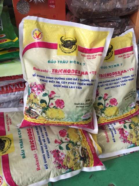 Phân hữu cơ vi sinh trichoderma+ TE - gói 1kg ĐẦU TRÂU