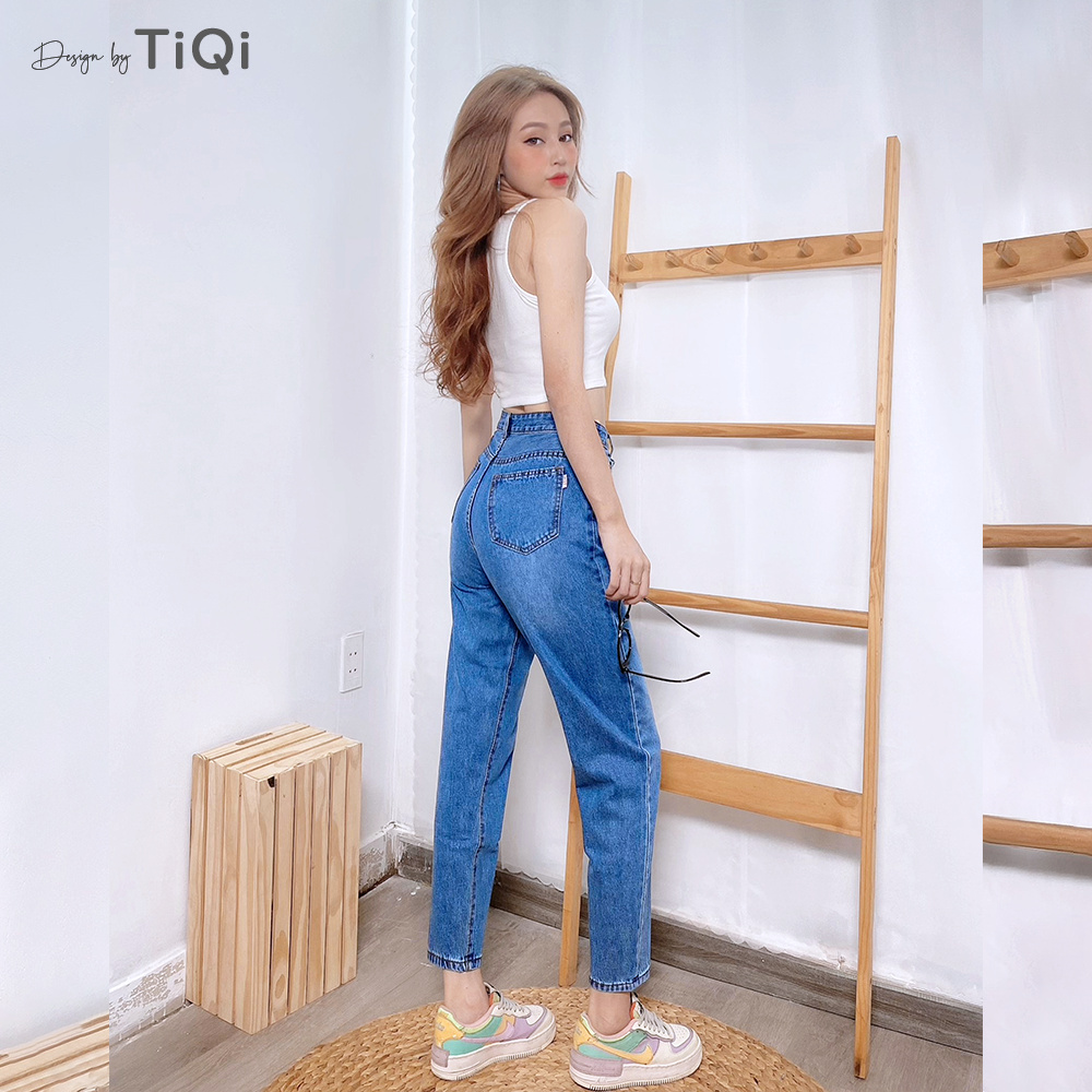 Quần jean baggy nữ lưng cao TiQi Jeans B1-180 | BigBuy360 - bigbuy360.vn