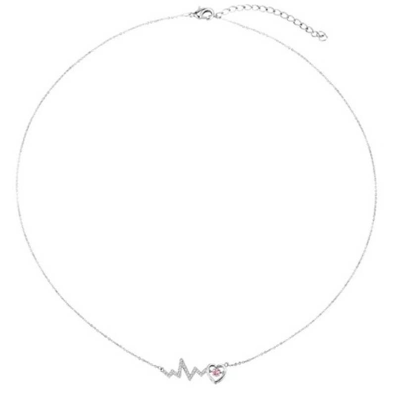 Vòng cổ Toàn Thân Bằng Bạc 925 Đính Kim Cương Hồng