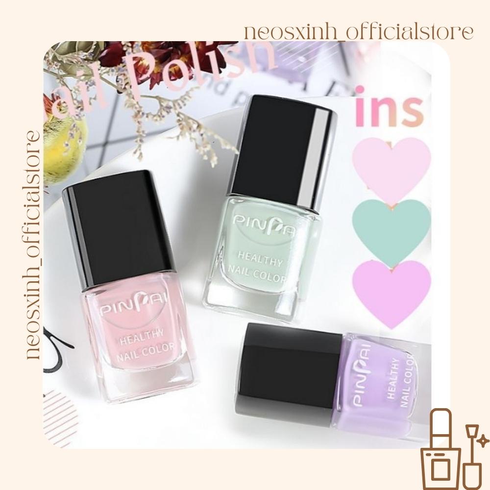 Sơn Móng Tay Pinpai Màu Nude Đen Trắng Trong Suốt Kim Tuyến Pastel Tím - Neosxinh Nails