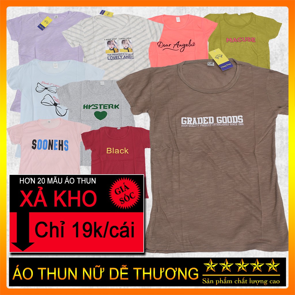 Áo thun nữ tay ngắn Freesize nhiều mẫu mã đẹp