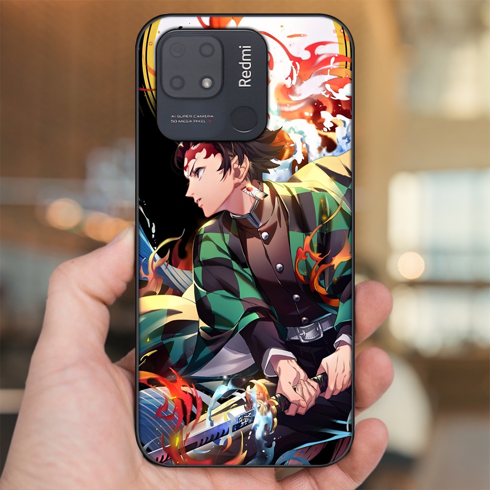 Ốp lưng Xiaomi Redmi 10C viền đen in hình Tanjiro Kimetsu No Yaiba