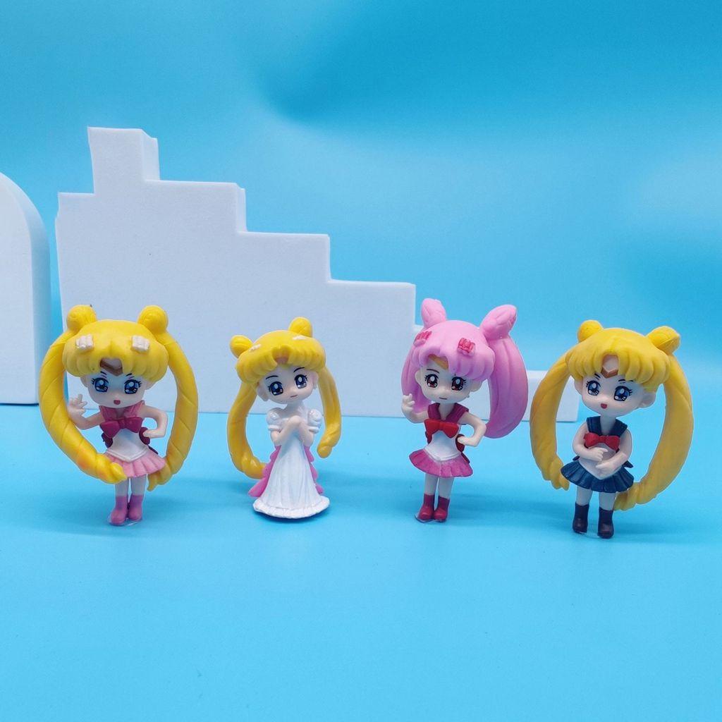 Đồ trang trí Cô Gái Tóc Dài Bằng Nhựa Resin Phong Cách Nhật Bản Trang Trí Bánh Kem DIY