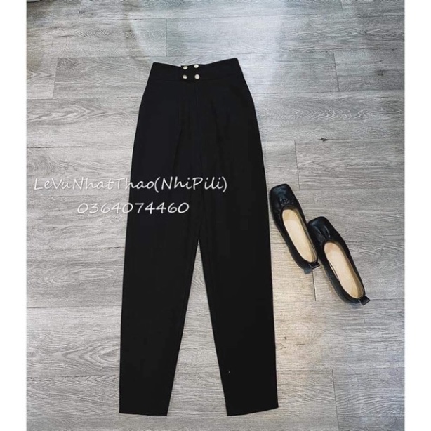 Quần baggy, quần tây lưng siêu cao phối 4 nút T0U