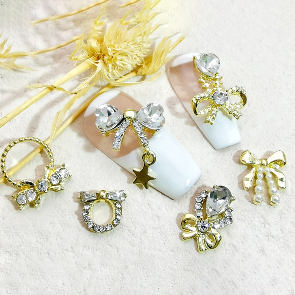 Set 10 Phụ Kiện Trang Trí Móng Tay Màu Sắc Tươi Sáng Chống Rỉ Sét Đa Năng DIY