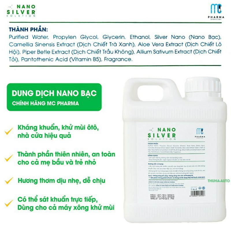 Dung dịch phun khói khử khuẩn Nano silver (can 1L)