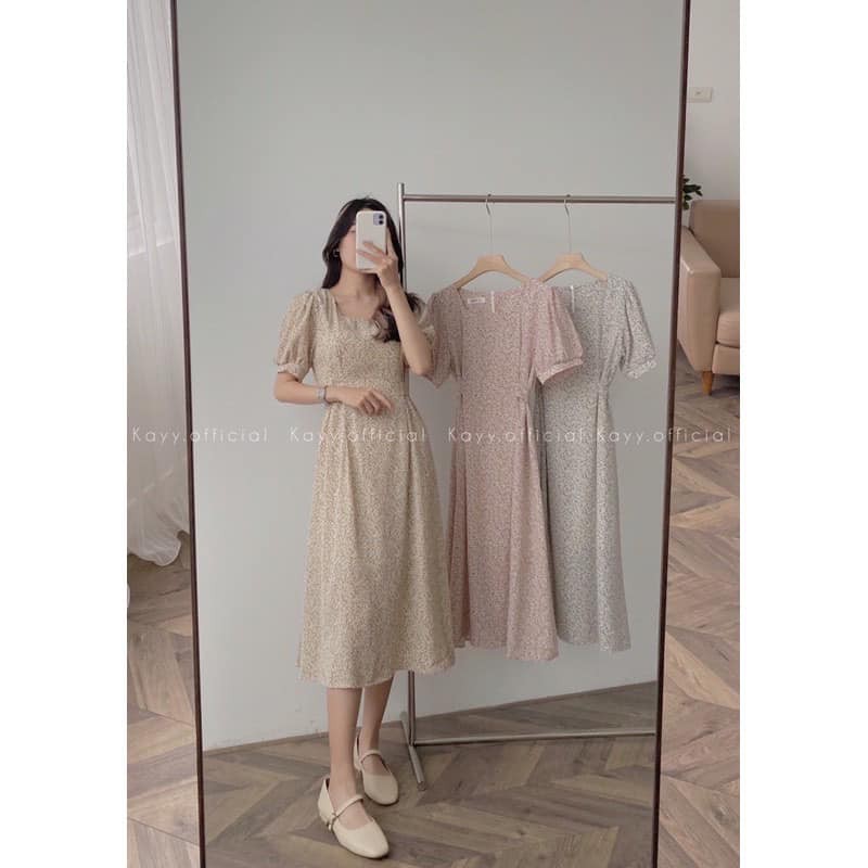 [ ẢNH THẬT ] Váy hoa nhí vintage ❤️ FREESHIP ❤️ Đầm hoa nhí dáng dài ngắn tay vải voan nhẹ nhàng