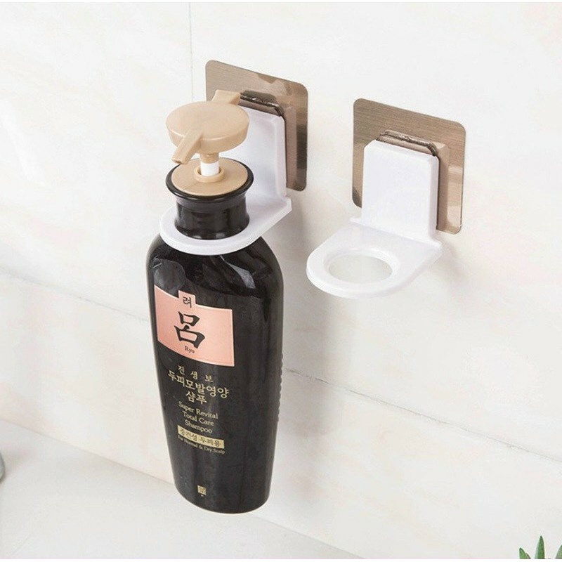 PVN18140 Giá móc treo chai nước rửa tay , dầu gội đầu sữa tắm dán tường Living C TC siêu dính chịu lực 3kg T8
