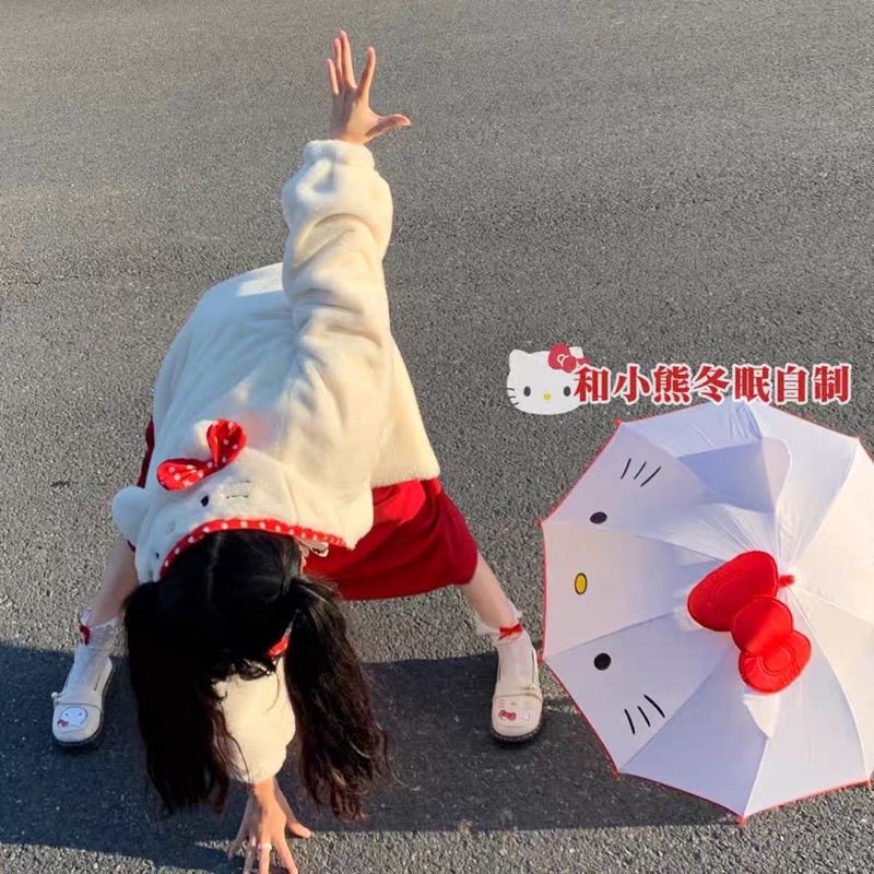 Áo khoác lông sưởi ấm mùa đông hello kitty