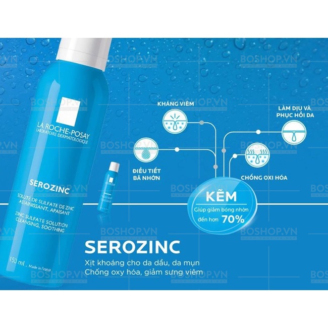 Xịt khoáng giúp làm sạch và dịu da La Roche Posay Serozinc 50ml