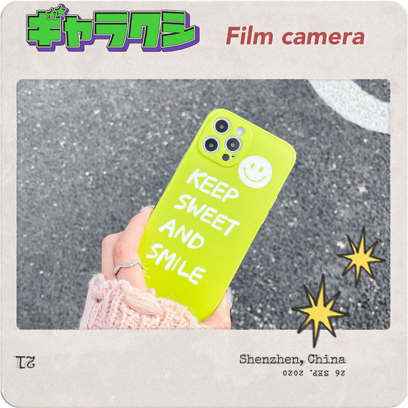 Ốp Điện Thoại Hình Mặt Cười Màu Dạ Quang Cho Iphone 12pro / Max Apple 11 Xr