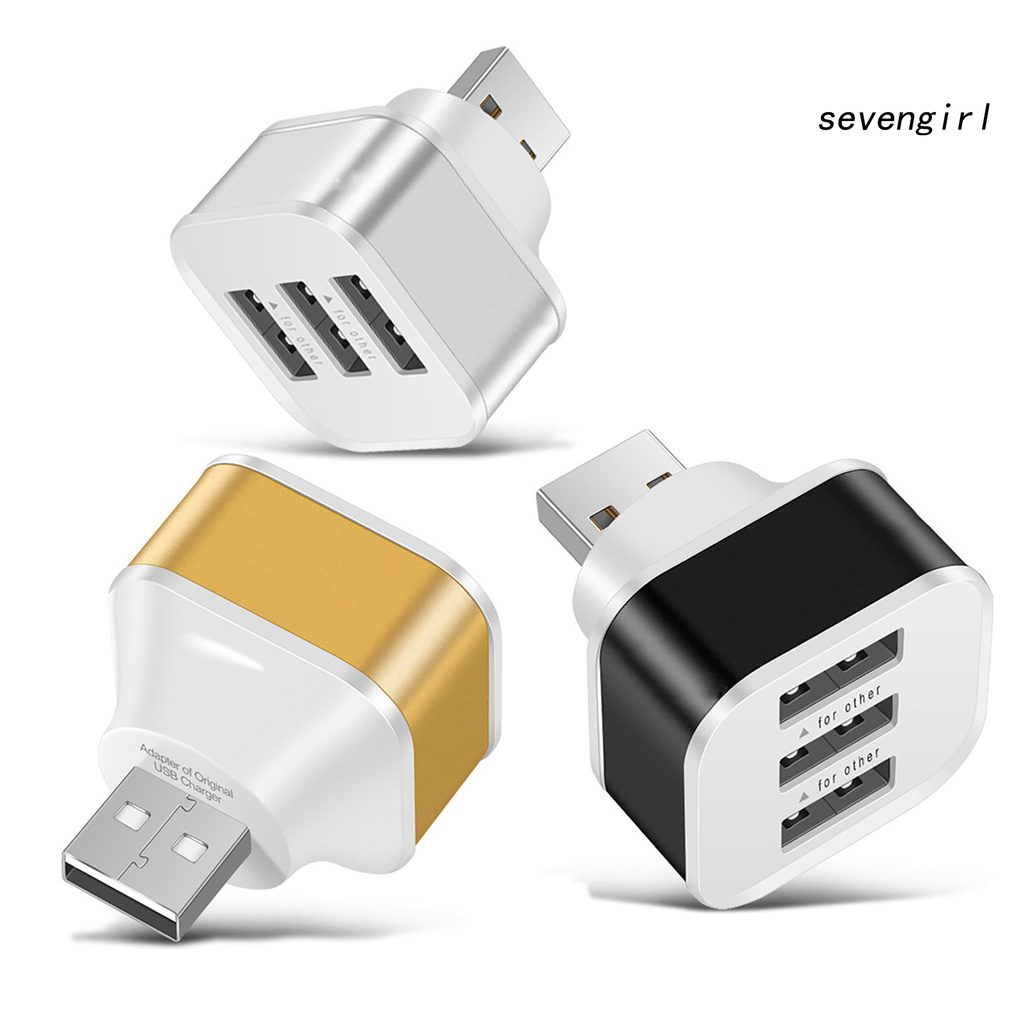 Bộ Chia Cổng Usb Có Đèn Led 3 Trong 1 Cho Điện Thoại / Máy Tính