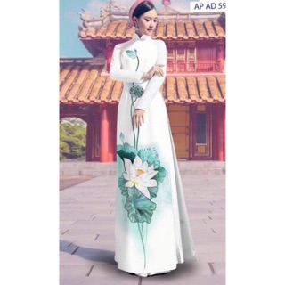 Vải áo dài hoa sen