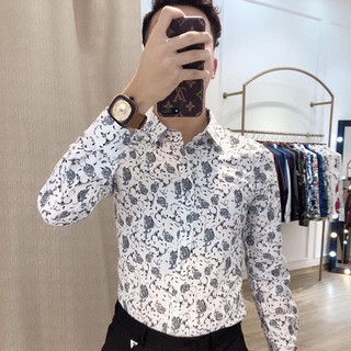 ÁO SƠ MI NAM HỌA TIẾT HOA LÁ HÀNG CAO CẤP