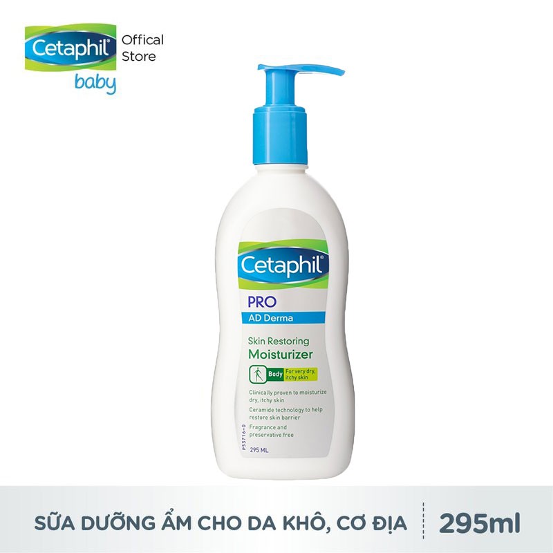 SỮA DƯỠNG ẨM CHO DA KHÔ NGỨA RESTORADERM SKIN CETAPHIL 295ML CHÍNH HÃNG - 7717