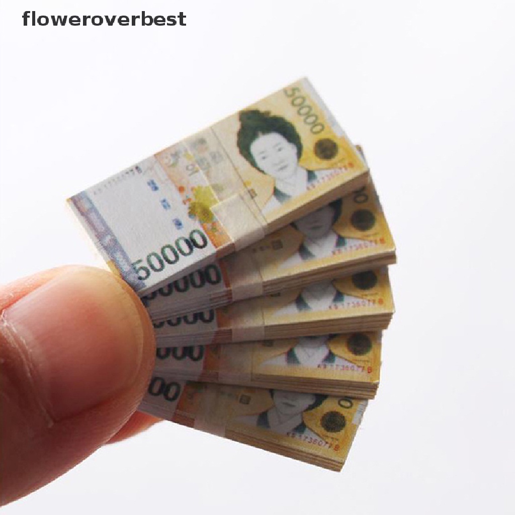 Bộ 10 Tấm / 160 Tờ Tỷ Lệ 1: 12 Trang Trí Nhà Búp Bê Hàn Quốc ​Đồ Chơi Ngân Hàng Dành Cho Trẻ Em