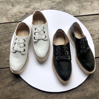 Giày oxford nữ da mềm đế flatform