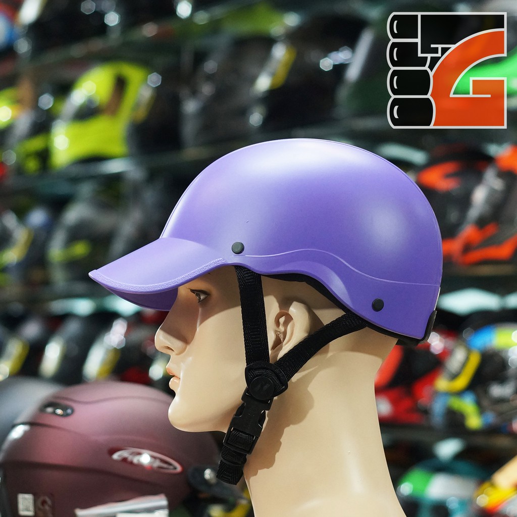 Mũ Bảo Hiểm 1/2 NAPOLI Nón Kết màu tím Trẻ Trung - FREESIZE 54-59cm - Dùng cho người đi moto, xe máy