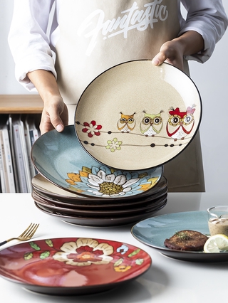 Dĩa Kiểu Tròn Bằng Sứ Phong Cách Châu Âu (Qq564843526)