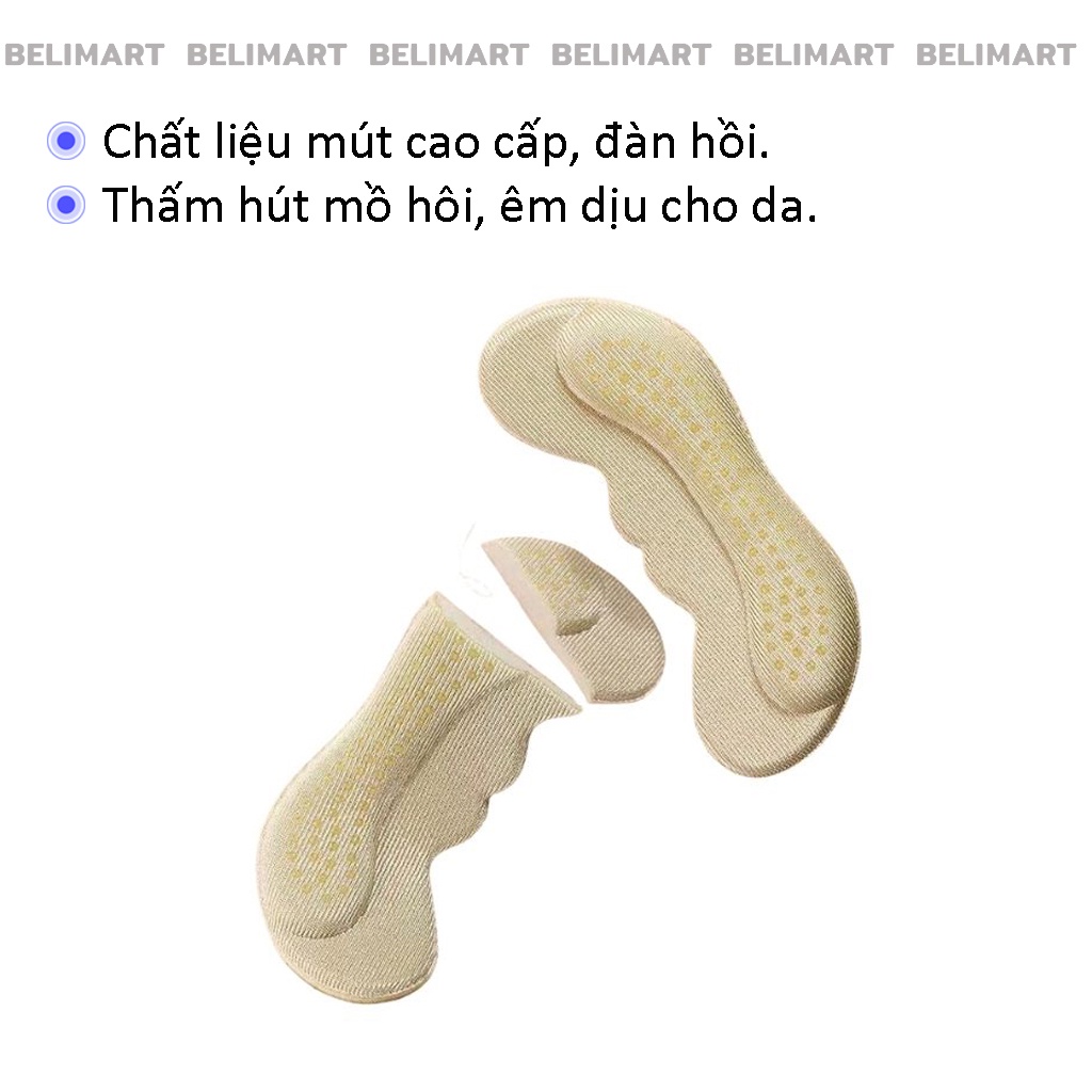Combo 2 cặp lót giày giảm size cho giày bị rộng, giúp êm chân, chống đau gót sau hiệu quả Beli BL021 và PK198