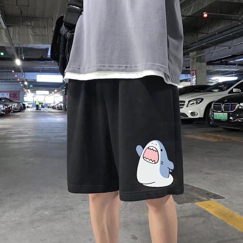 [RẺ VÔ ĐỊCH] Quần Short Thể Thao Dây Rút In Hình Cá Mập Hoạt Hình 3 Màu Dành Cho Nam Size M-5XL Quần short thể thao ống rộng mỏng thời trang mùa hè dành cho nam nữ