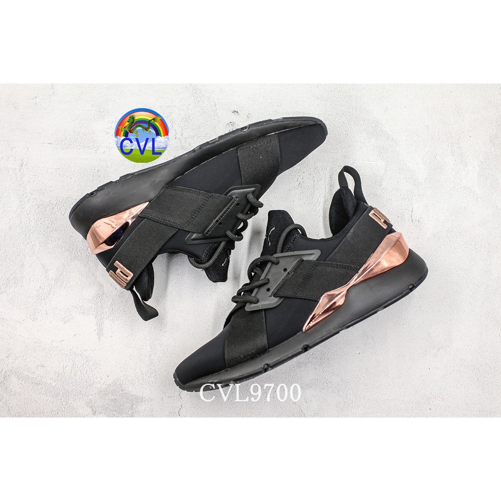 Giày Thể Thao Phong Cách Hàn Quốc Puma Muse Satin Ep Hummer 365534-01 Màu Vàng Hồng Đen Thời Trang Nữ