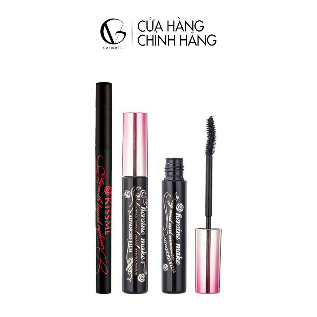 Combo Mascara Và Kẻ Mắt Nước KISSME Trang Điểm Mắt Hoàn Hảo