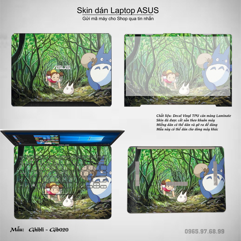 Skin dán Laptop Asus in hình Ghibli image (inbox mã máy cho Shop)