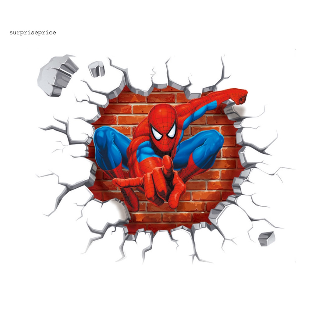 Sticker Dán Tường Pvc Hình Người Nhện Theo Phong Cách Hoạt Hình Dùng Trang Trí Phòng Trẻ Nhỏ