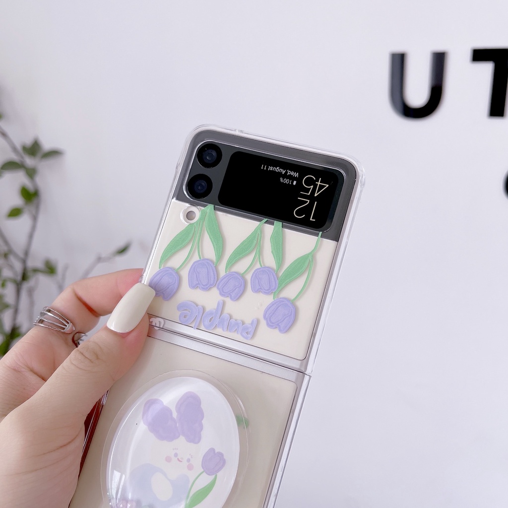 Ốp Điện Thoại Chống Sốc Hình Hoa Tulip Cho Samsung z Flip 3 Zzfp3 z Flip3