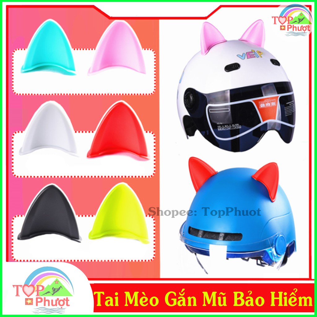 [Mã LIFEAUFEB giảm 10% tối đa 50K đơn 150K] Tai Mèo Gắn Trang Trí Mũ Bảo Hiểm Cute Nhiều Màu