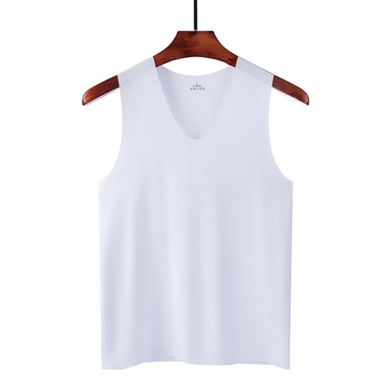 Áo thun thể thao AOKANG sát nách cổ chữ V vải lụa mát không đường may thời trang mùa hè cho nam