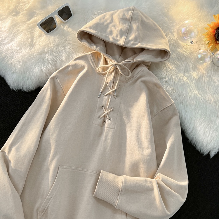 Happy-store ️ Áo HoodiÁo Nỉ Nam Nữ Mũ Rộng Dáng Thụng 3 Màu ️ Áo Hoodie Nỉ Ngoại Unisex Dây Đan