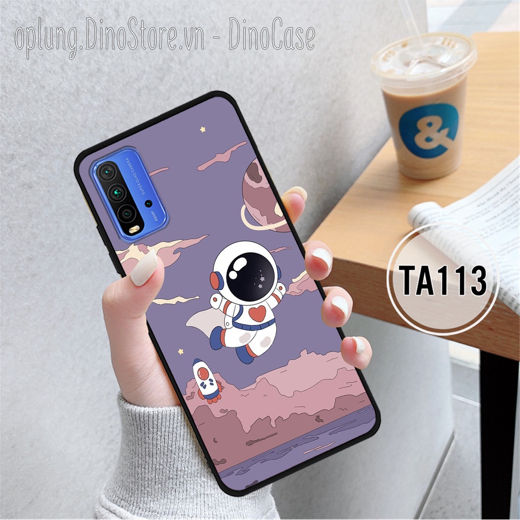 Ốp lưng Xiaomi Redmi 9/9A/9C - Redmi 9T/PocoM3 - Ốp điện thoại Xiaomi in hình phi hành gia vũ trụ astronauts đáng yêu.