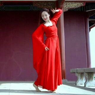 Hán phục cổ trang đỏ múa cosplay đẹp