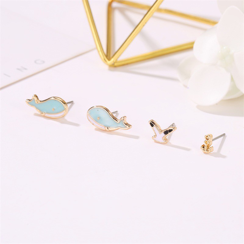 WHALE Set Cute Whale Earrings And Lovely Earrings For Women